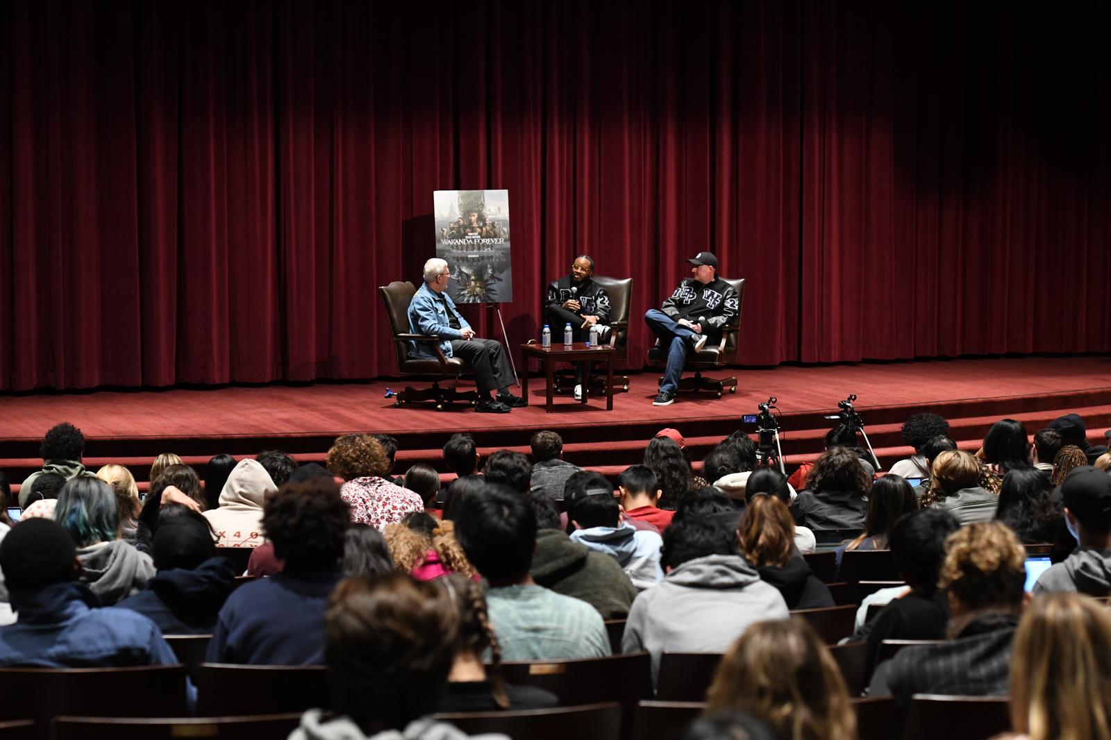 Kevin Feige and Ryan Coogler in Leanord Maltin's SCA class